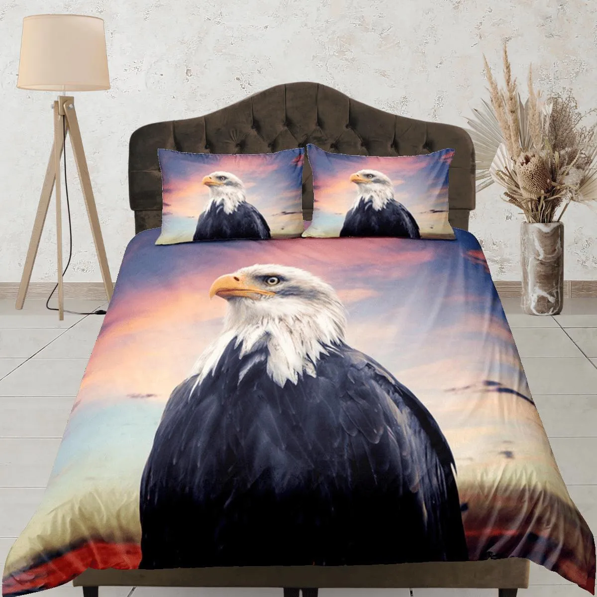 Eagle Duvet Cover Set Cute Bedspread, Bird Dorm Bedding with Pillowcase, King Duvet Cover Full, Queen Comforter Cover Bedding