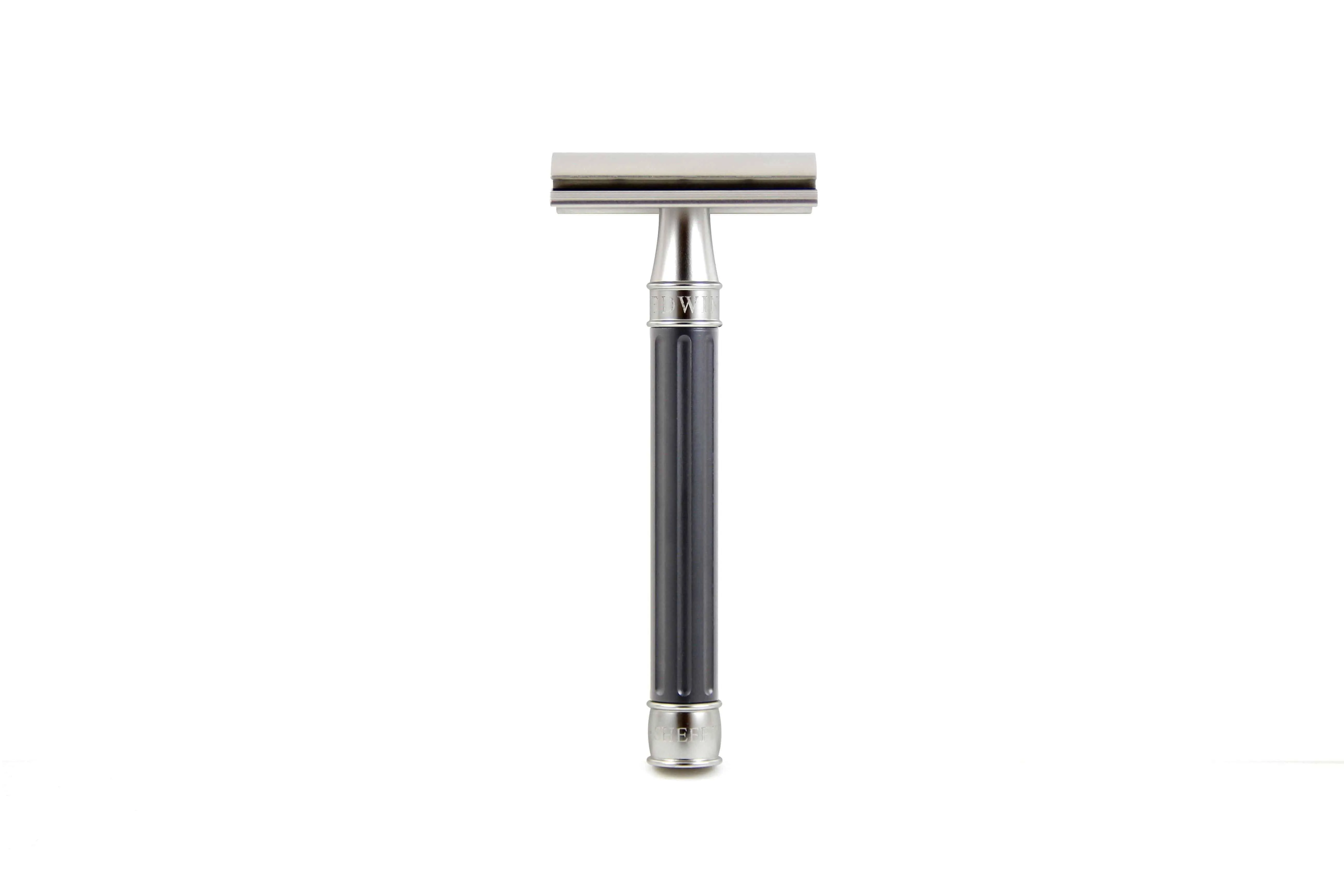 Edwin Jagger - DESSGA5BL 3ONE6 Stainless Steel Double Edge Safety Razor, Anodised Gunmetal