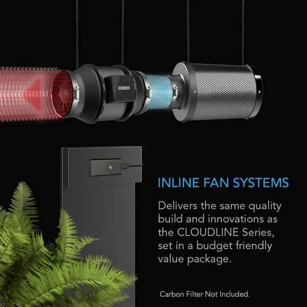 Electrical 200mm Cloudline Lite A8, Quiet Inline Fan With Speed Controller