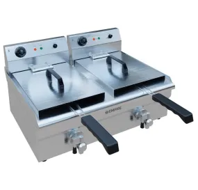 Empire Electric Twin Tank Fryer with Drain Tap 2 x 12 Litre - EMP-EDF-12-DT