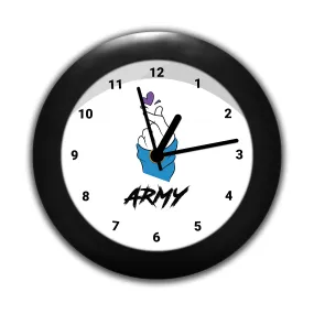 Epic Stuff - BTS - Army Fangirl Design Plastic Round Table Clock (with Numbering) - Best Gifts for BTS Fans/BTS Fandom/Best Accessories for Home and Office Decor