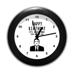 Epic Stuff - The Office - Happy Brithday Design Plastic Round Table Clock (with Numbering) - Best Gifts for The Office Fans/Best Accessory for Home and Office Decor