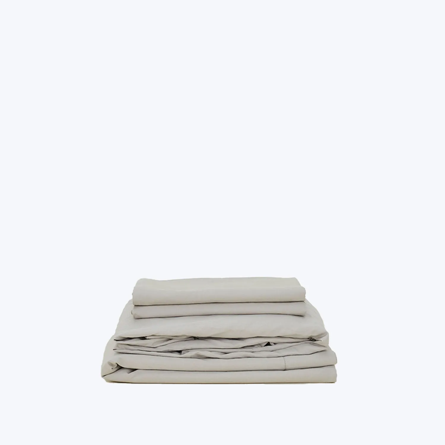 Essential Percale Sheet Set Light Grey