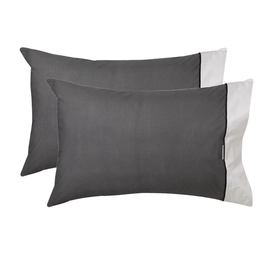 Essex Standard Pillowcase Pair Charcoal