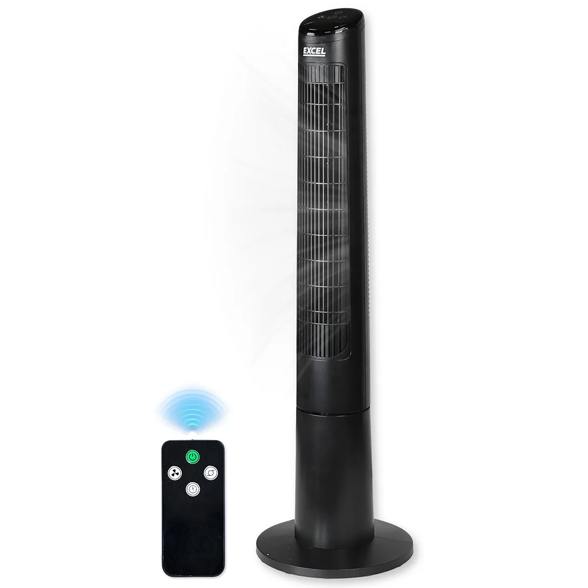 Excel 40" Tower Fan with Touch Enabled Controls and Remote Control - Black