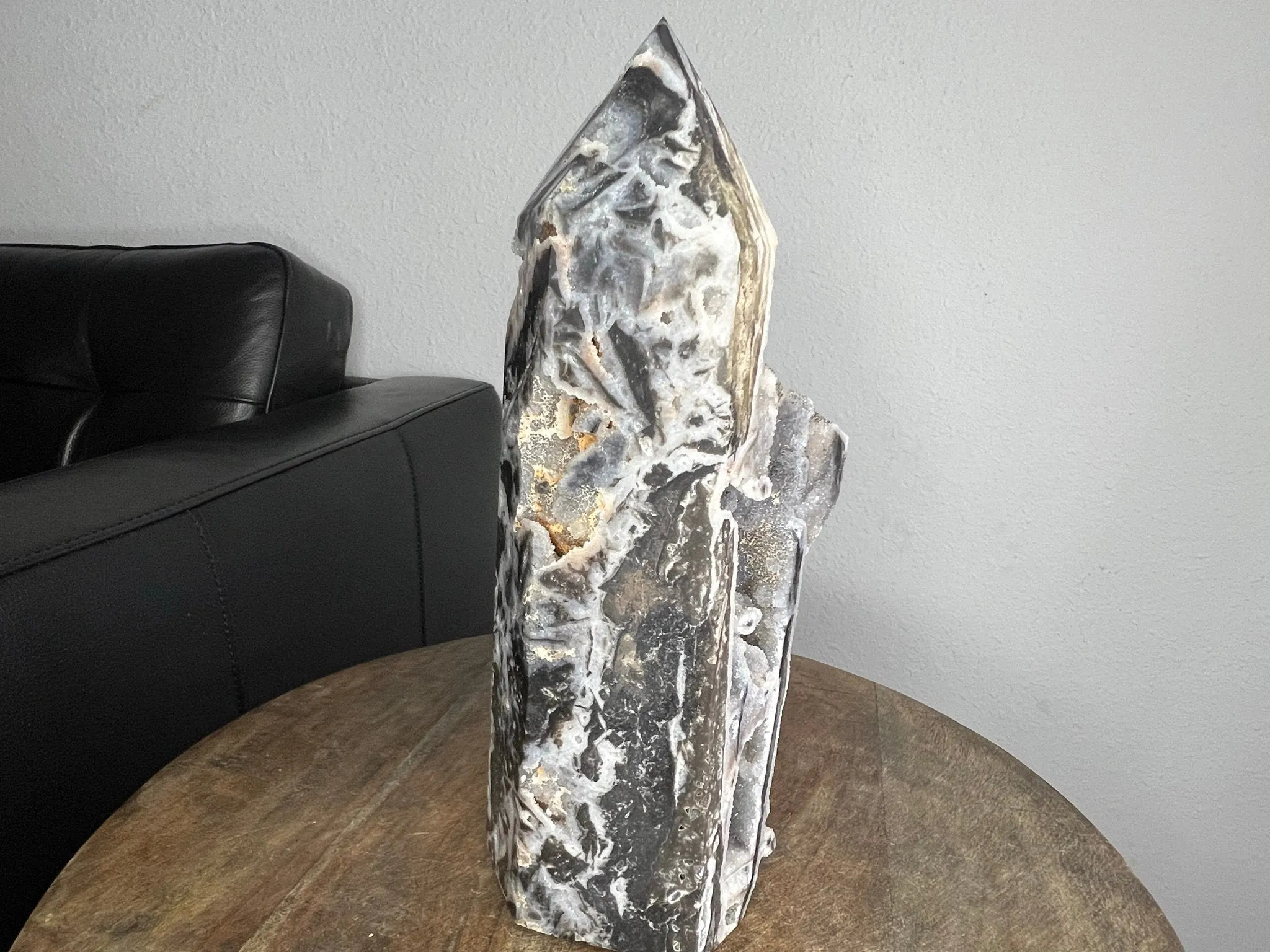 Extra Large DRUZY Gray white Sphalerite Tower Point Crystal Stone Sparkle Shine 4lb 6.4oz 10.5inches in height