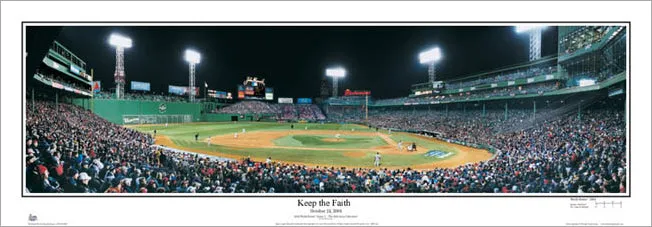 Fenway Park "Keep the Faith" (Boston Red Sox 2004 World Series Game 1) Panoramic Poster Print