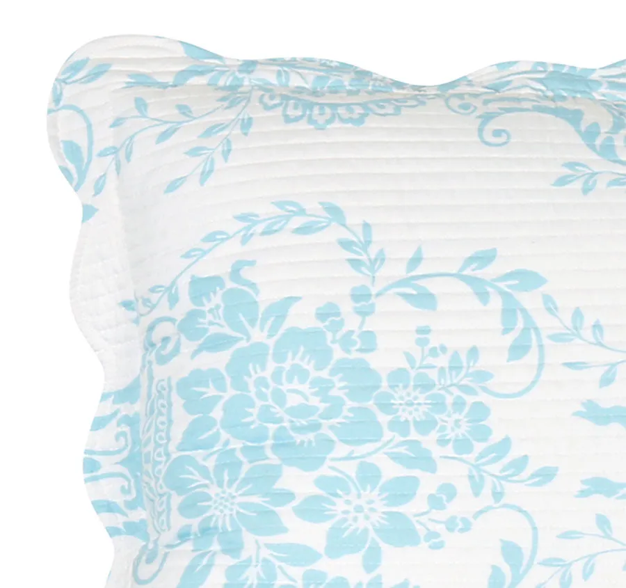 Florence European Pillowcase Blue