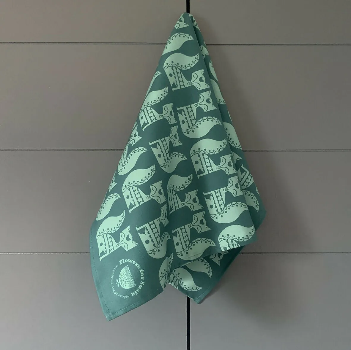 Fox Tea Towel - Teal