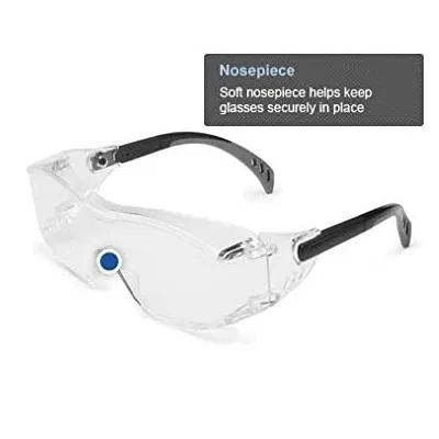 Gateway Safety Cover2 Safety Glasses Protective Eye Wear - Over-The-Glass (OTG), Lightweight Design with Adjustable Temples