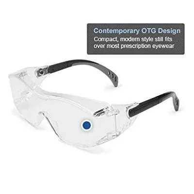 Gateway Safety Cover2 Safety Glasses Protective Eye Wear - Over-The-Glass (OTG), Lightweight Design with Adjustable Temples