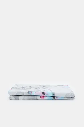 Grey Butterfly Printed Pillowcase Set (2 Piece)