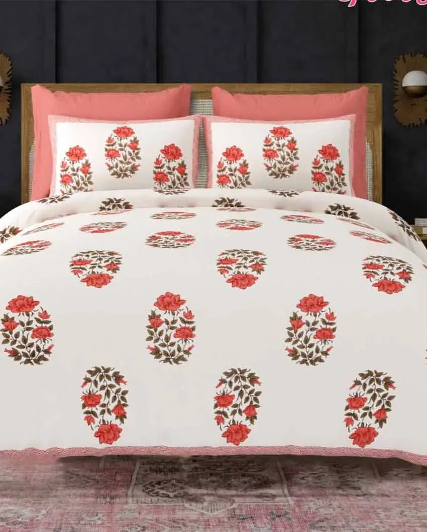 Gulaab Floral Cotton Bedding Set | 100 x 108 inches