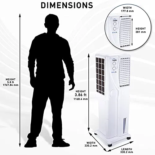 HAVAI Bullet XL Tower Air Cooler - 34 Liter, White