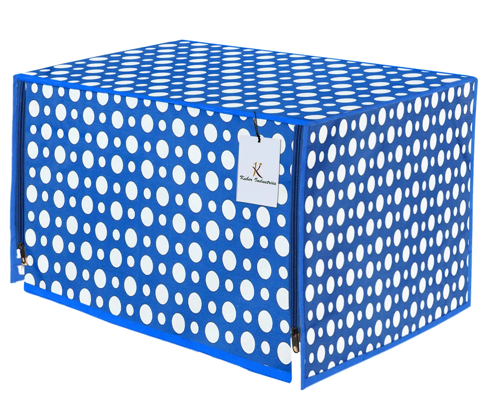 Heart Home Polka Dots Design PVC Microwave Oven Full Closure Cover for 25 Litre (Blue) CTHH5028, Standard