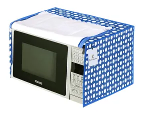 Heart Home Polka Dots Design PVC Microwave Oven Full Closure Cover for 25 Litre (Blue) CTHH5028, Standard