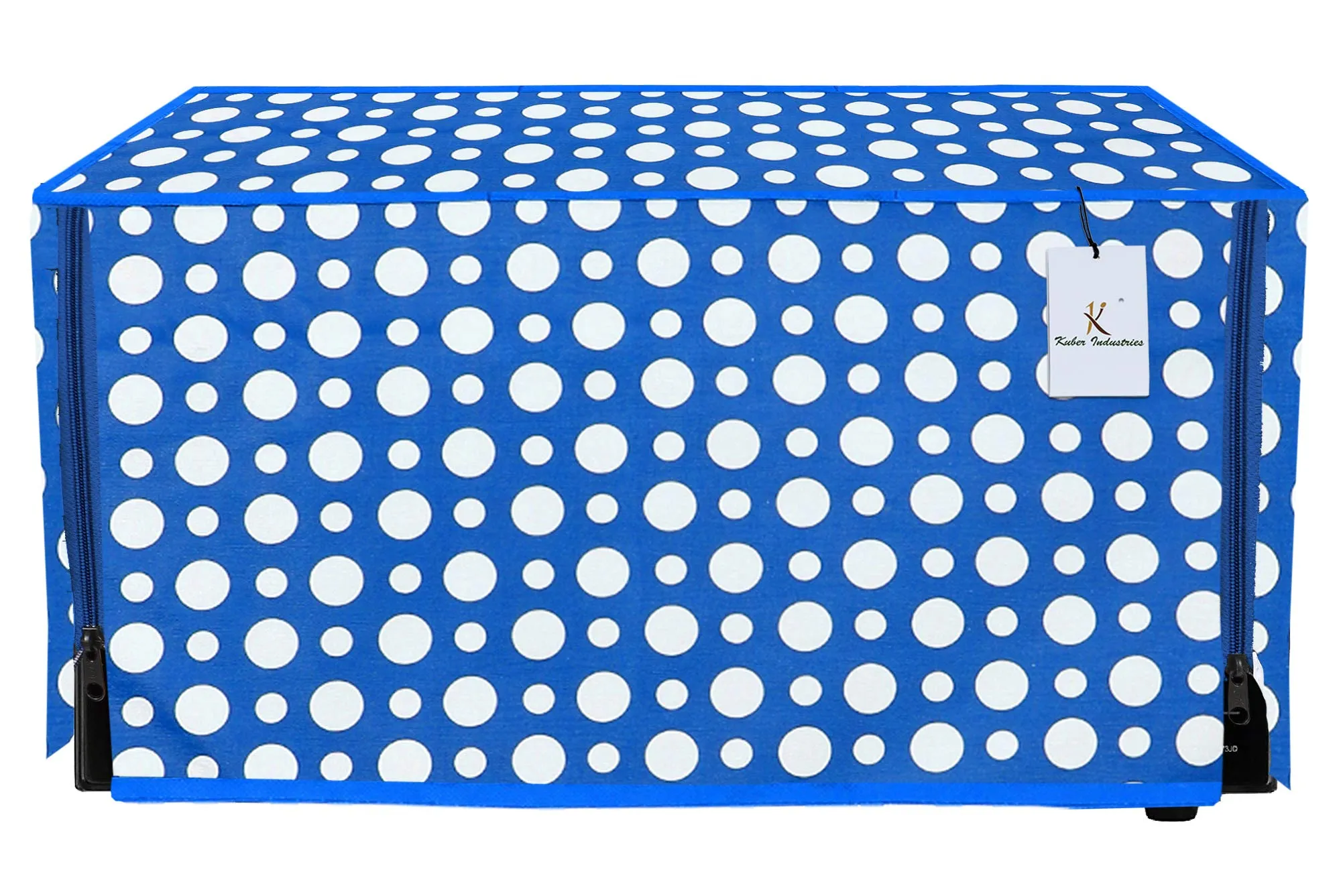 Heart Home Polka Dots Design PVC Microwave Oven Full Closure Cover for 25 Litre (Blue) CTHH5028, Standard