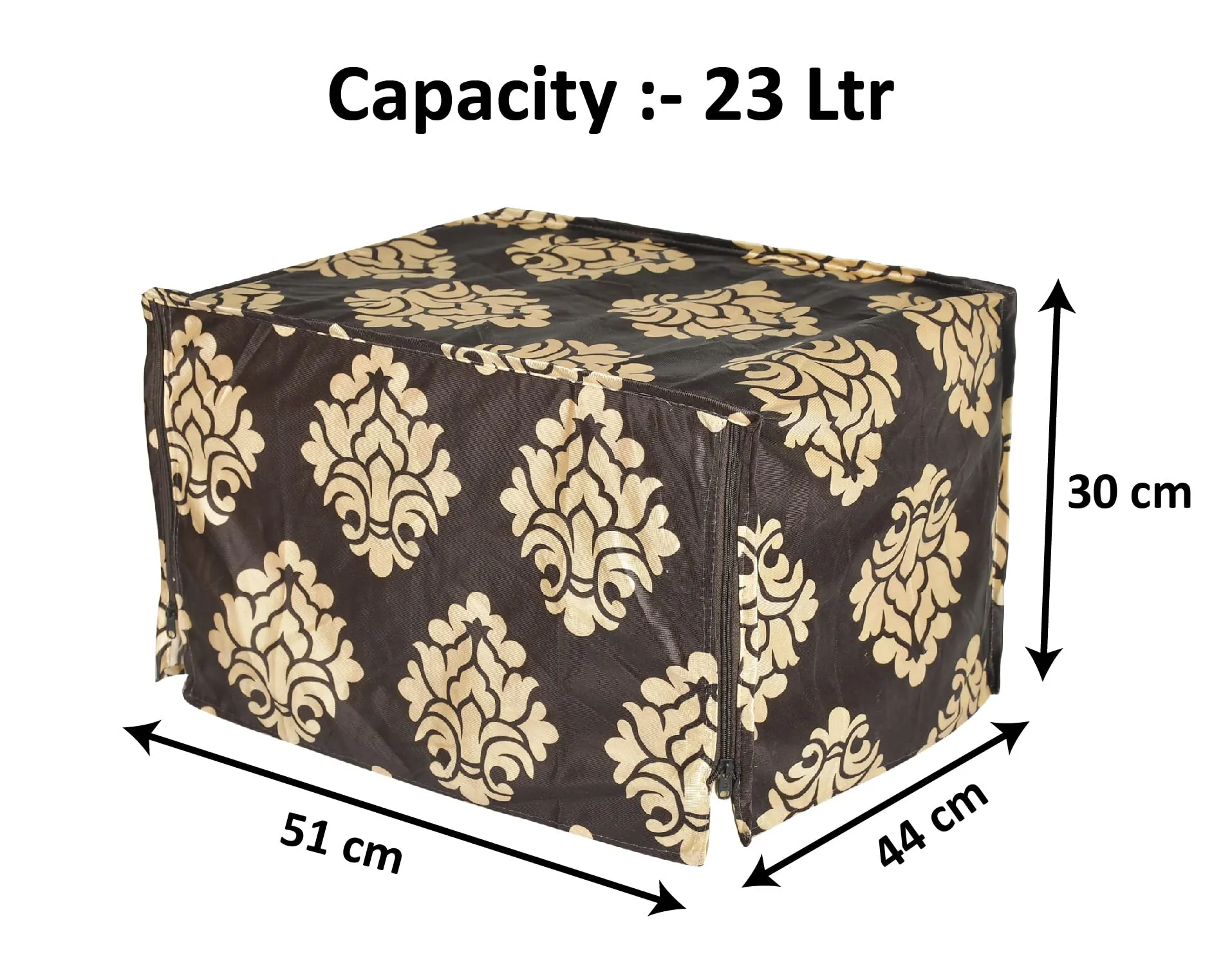 Heart Home Polyster Floral Printed Microwave Oven Cover,23 LTR. (Brown)-HS43HEARTH25931