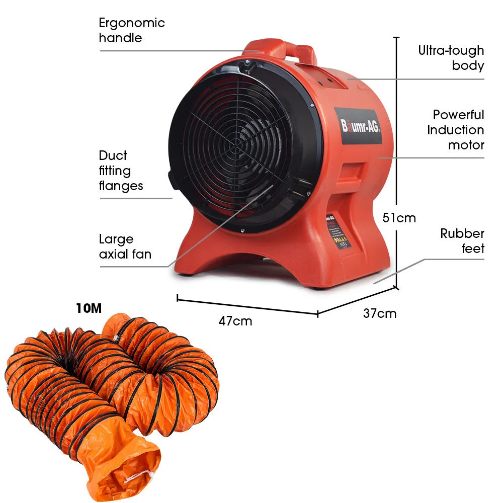 Heavy-Duty Portable Air Mover Blower Fan 300mm with 10m Duct - Baumr-AG