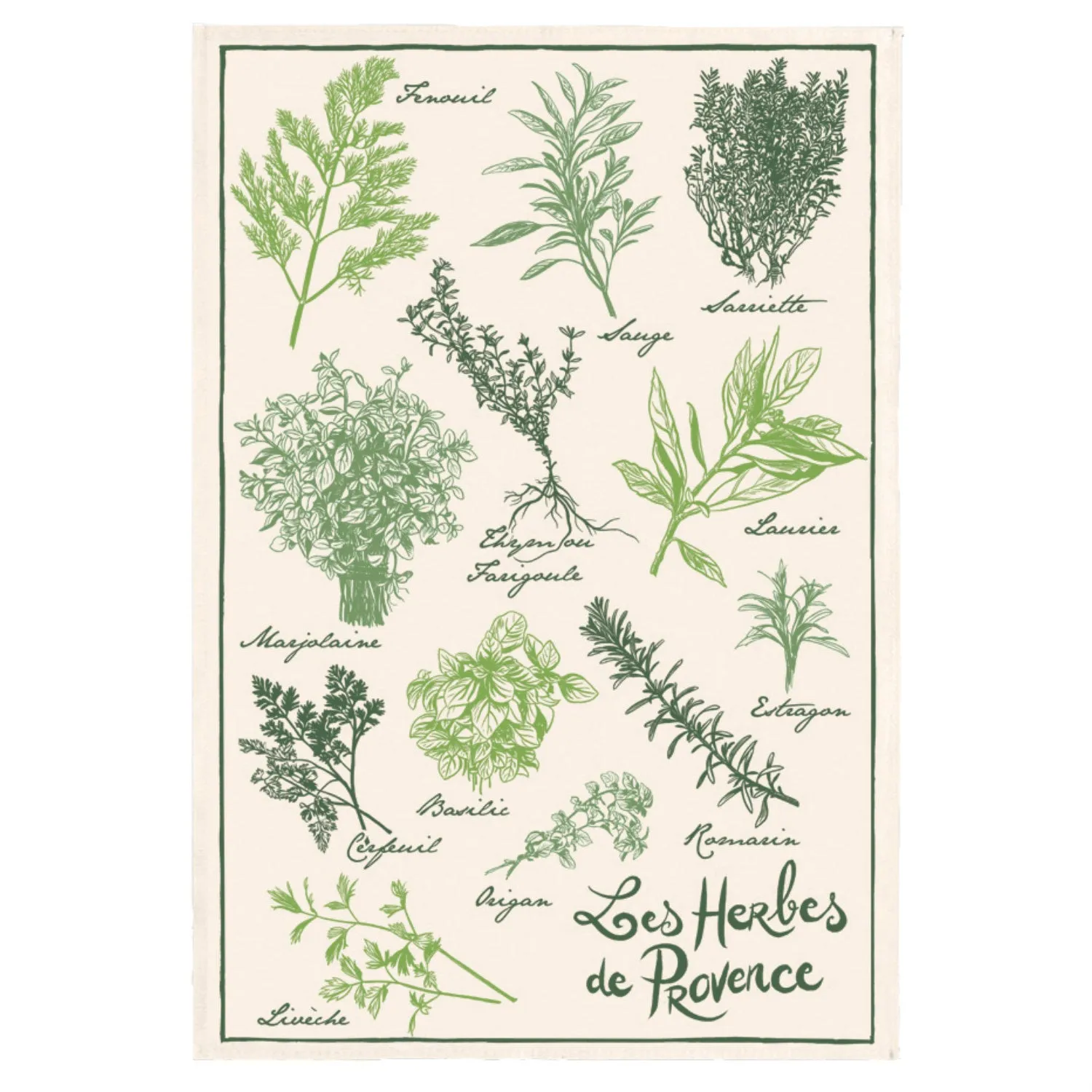 Herbs de Provence Tea Towel by Torchons & Bouchons