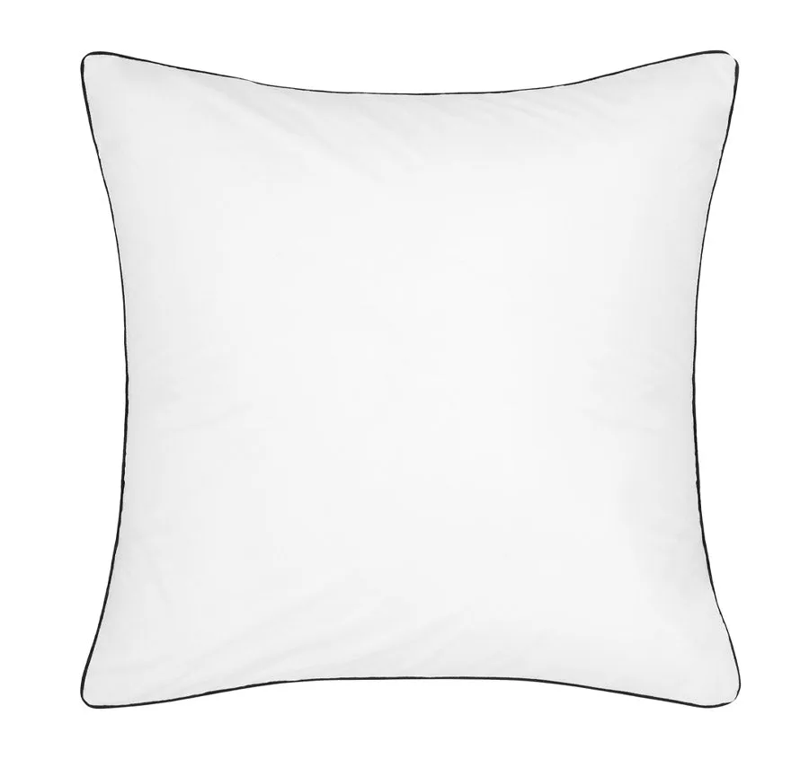 Hotel Deluxe European Pillowcase White and Black