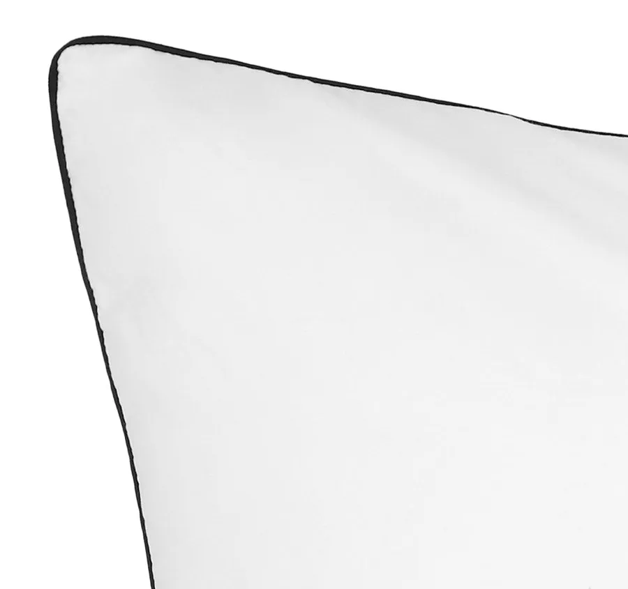 Hotel Deluxe European Pillowcase White and Black