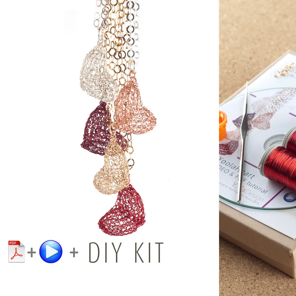 How to wire crochet a volume heart - DIY kit