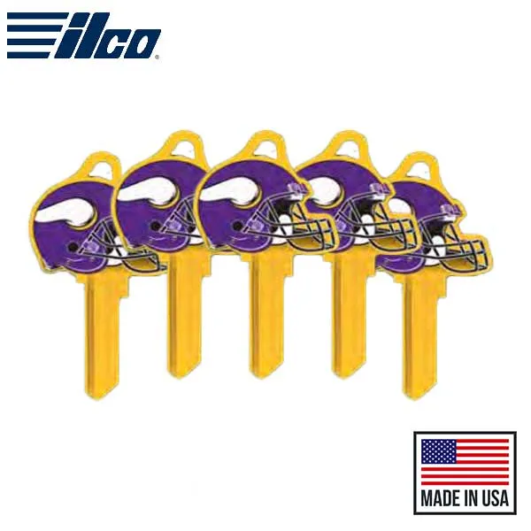 Ilco - NFL TeamKeys - Helmet Edition - Key Blank - Minnesota Vikings - KW1 (5 Pack)