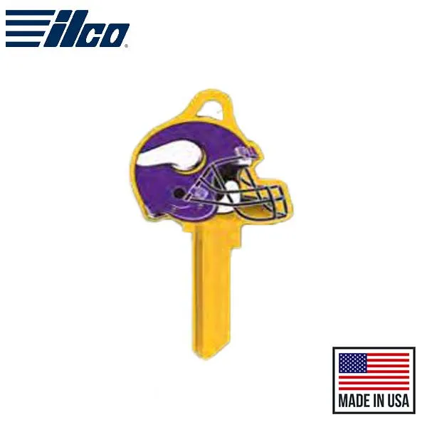 Ilco - NFL TeamKeys - Helmet Edition - Key Blank - Minnesota Vikings - KW1 (5 Pack)