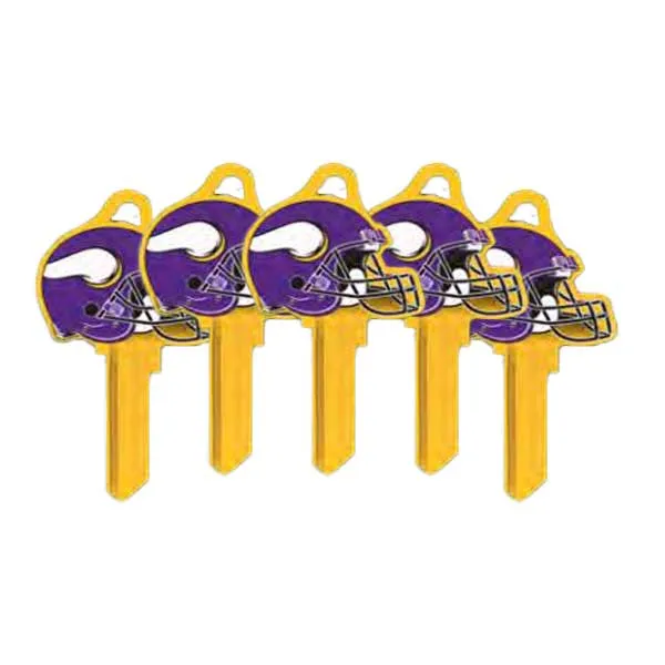 Ilco - NFL TeamKeys - Helmet Edition - Key Blank - Minnesota Vikings - KW1 (5 Pack)