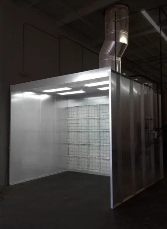 Industrial Open Face Paint Booth 12' Wide x 9' High x 12' Deep I.D. (TF12912 Series)