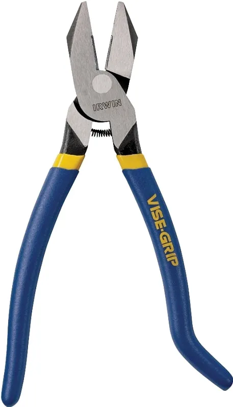 Irwin 2078909 Iron Workers Plier, 9 in OAL, Blue/Yellow Handle, Cushion Grip Handle, 7/25 in W Jaw, 1-1/2 in L Jaw :CD 1: QUANTITY: 1