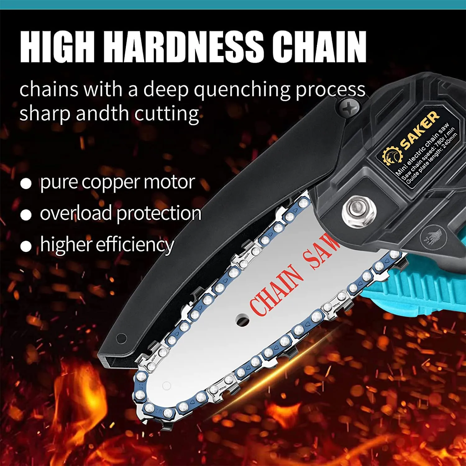 ITEM# 0154   Mini Chainsaw, Portable Electric Best Chainsaw Cordless, Small Handheld Chain Saw Pruning Shears Chainsaw for Tree Branches, Courtyard and Garden(SAKER MINI CHAINSAW   BATTERIES) Watch Video)