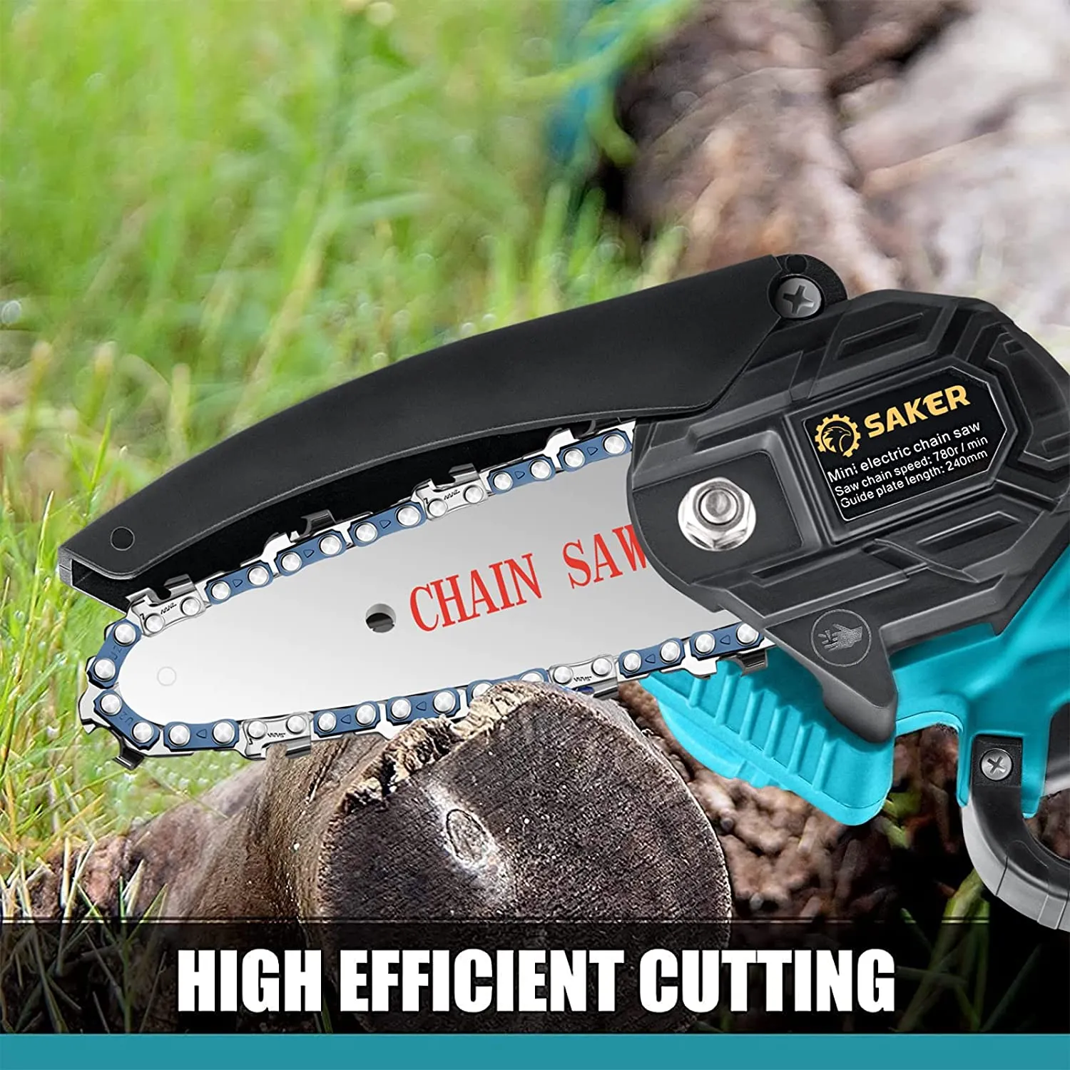 ITEM# 0154   Mini Chainsaw, Portable Electric Best Chainsaw Cordless, Small Handheld Chain Saw Pruning Shears Chainsaw for Tree Branches, Courtyard and Garden(SAKER MINI CHAINSAW   BATTERIES) Watch Video)