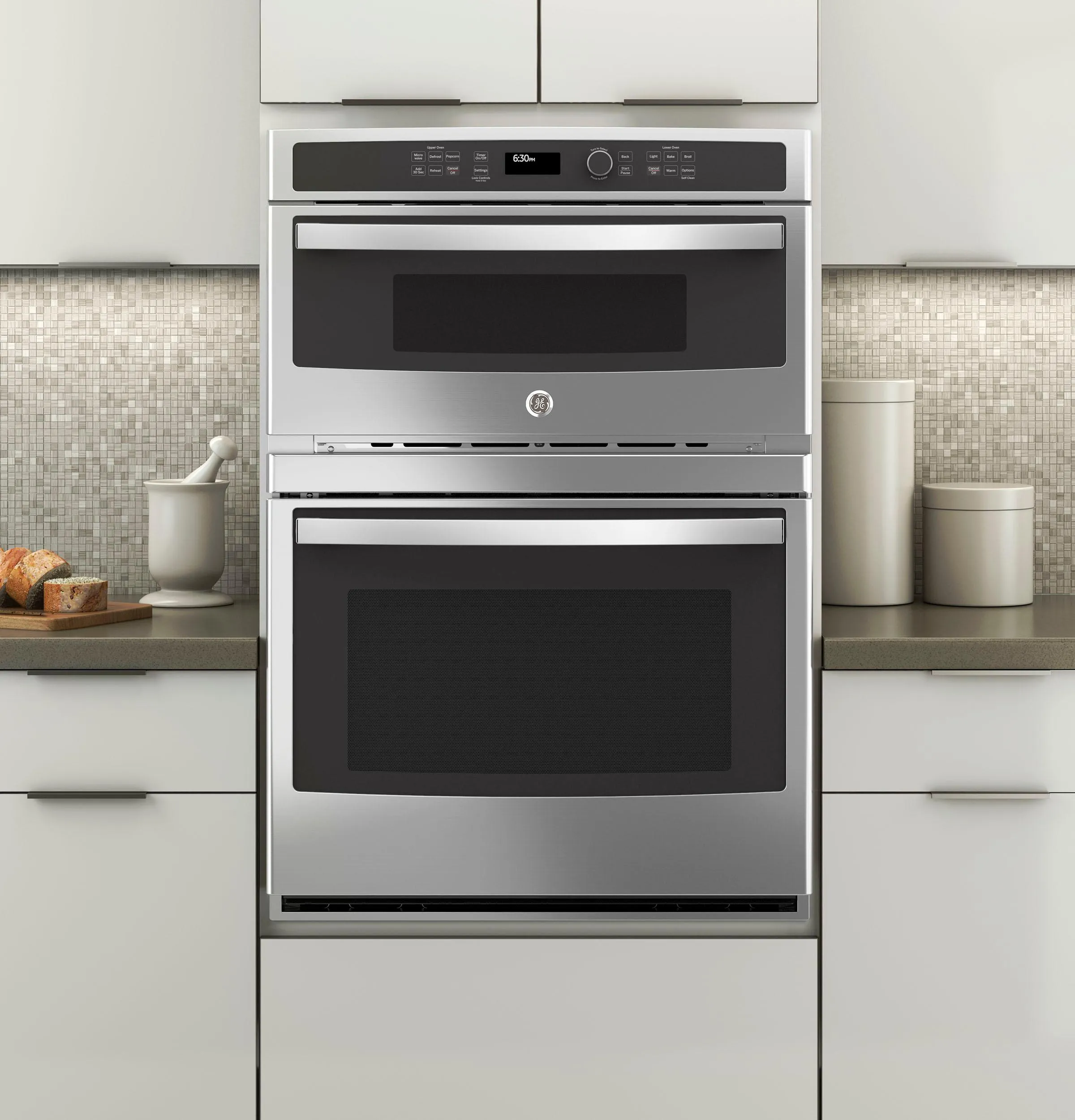 JT3800SHSS GE® 30" Combination Double Wall Oven