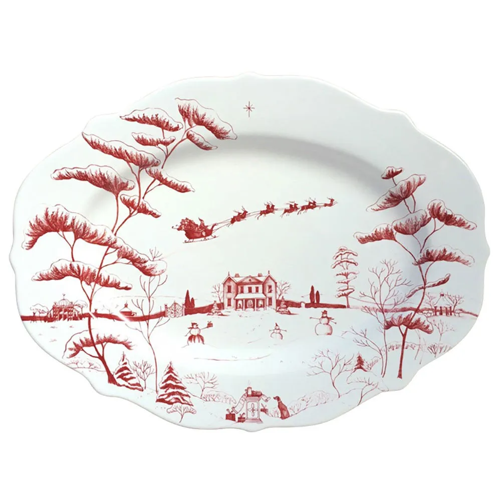 Juliska Country Estate Winter Frolic Ruby Serving Platter