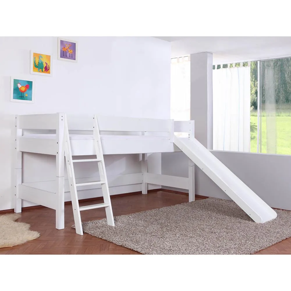 Kidz Beds - Kim Mid Sleeper With Slide - White