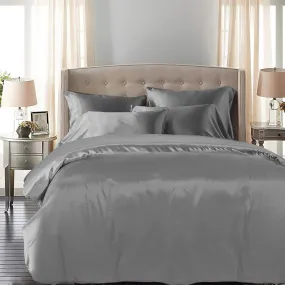 KING Quilt Cover Set Bedspread Pillowcases - Summer Grey