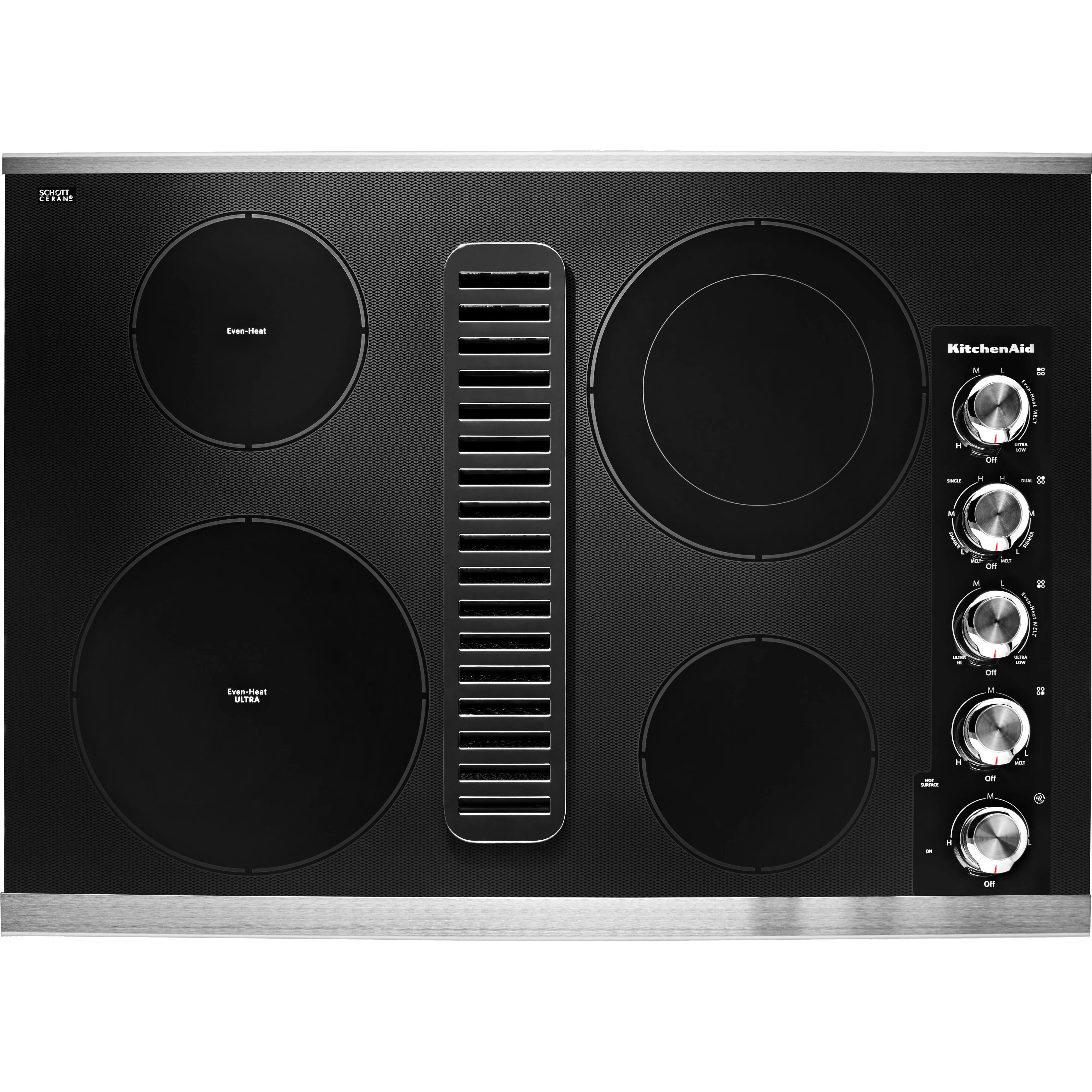 KitchenAid 30-inch Built-in Electric Cooktop with Even-Heat™ Element KCED600GSS