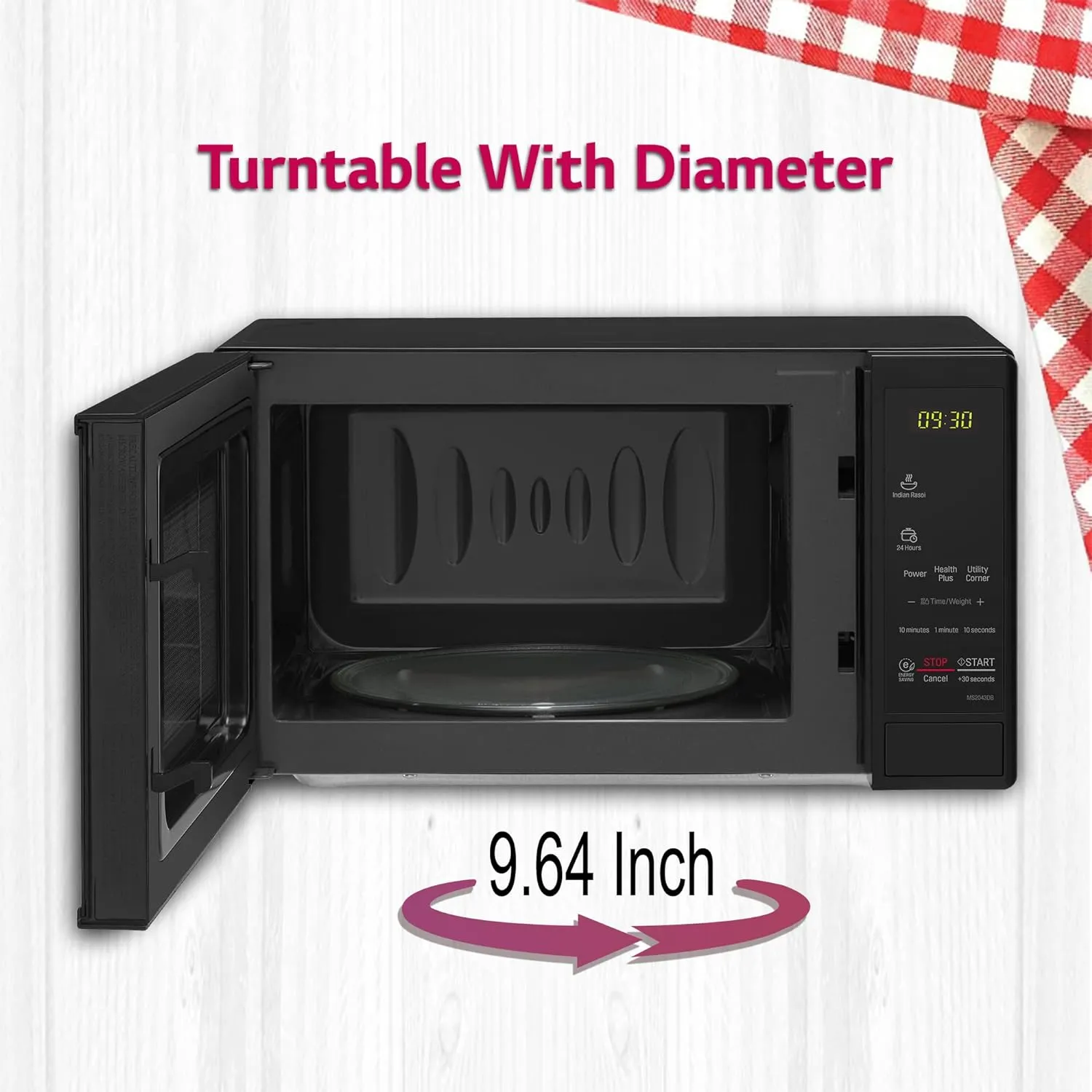 LG MS2043DB, Black 20 L Solo Microwave Oven