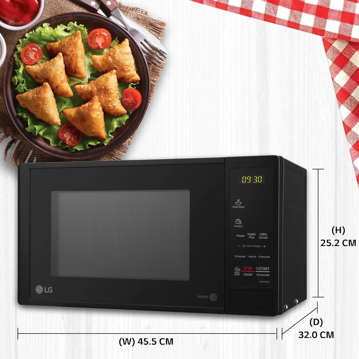 LG MS2043DB, Black 20 L Solo Microwave Oven