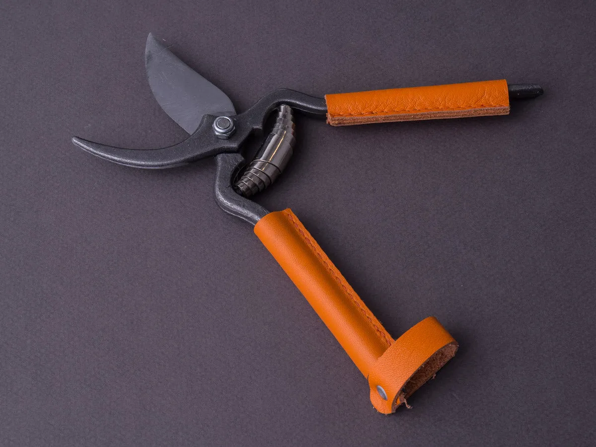 Locau - Garden Shears - Stainless - Orange Leather Handle