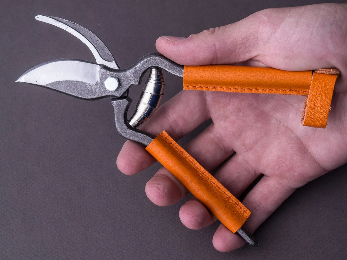 Locau - Garden Shears - Stainless - Orange Leather Handle