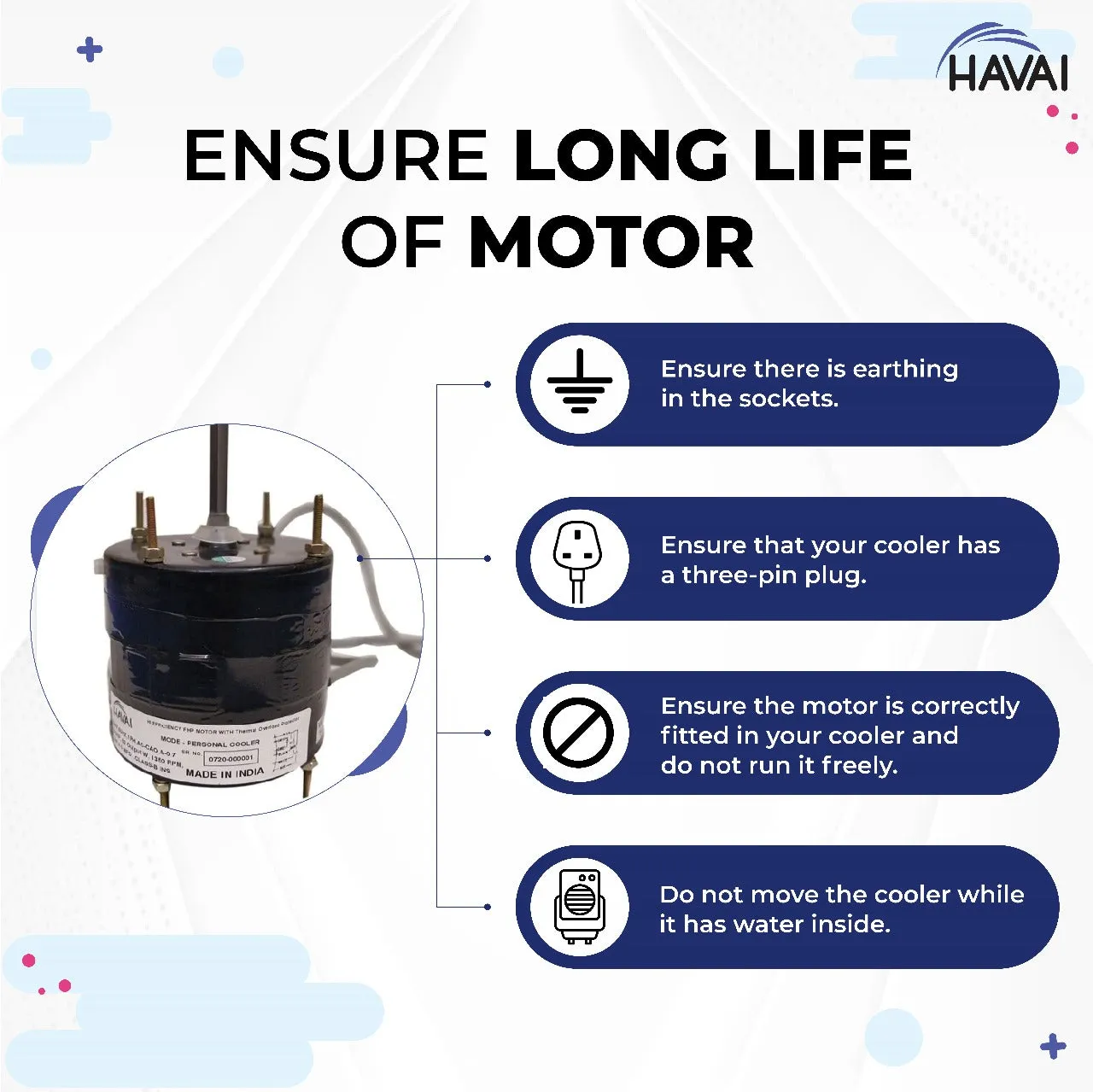 Main / Electric Motor - For Orient Arista 26 Litre Tower Cooler Cooler