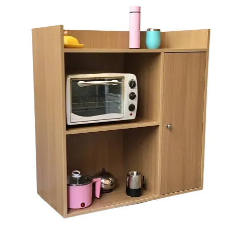 Microwave Storage Cabinet With Panel Door In Natural Wood By Miza