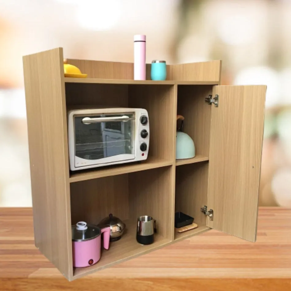 Microwave Storage Cabinet With Panel Door In Natural Wood By Miza