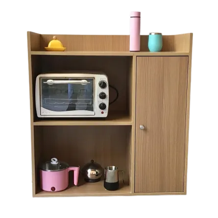 Microwave Storage Cabinet With Panel Door In Natural Wood By Miza