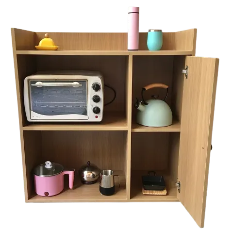 Microwave Storage Cabinet With Panel Door In Natural Wood By Miza