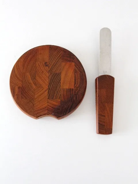 mid century Dansk cheese board set