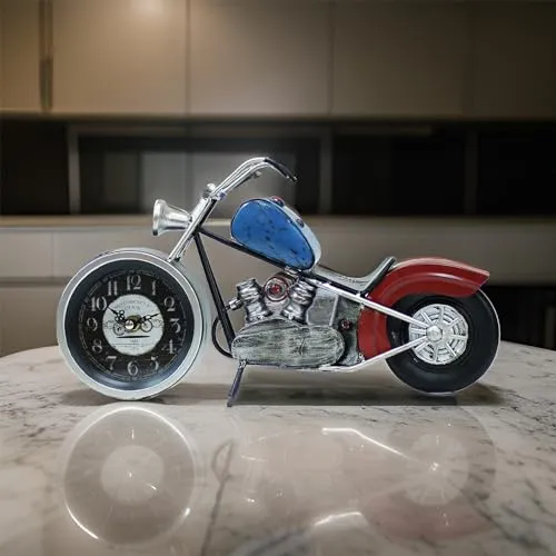 Mini Motorcycle Bike Alarm Desk Shelf Clock, Unique Gift for Motor Lovers | Home/Office Decor